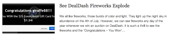 See DealDash Fireworks Explode